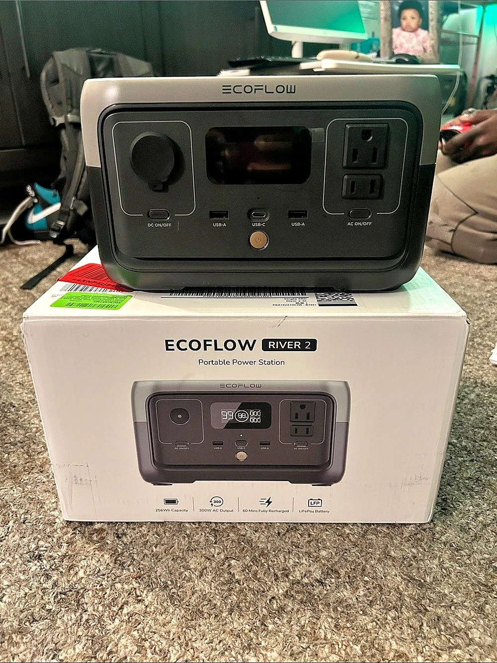 EcoFlow RIVER 2 Black & Gray Like New